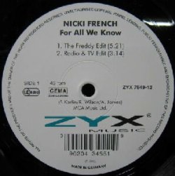 画像1: NICKI FRENCH / FOR ALL WE KNOW (ZYX)