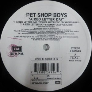 画像: $ Pet Shop Boys ‎/ A Red Letter Day (8 83794 6) YYY200-3007-5-11 D4132