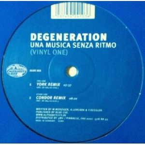 画像: $ Degeneration / Una Musica Senza Ritmo (Vinyl One) 未 (ALUK 003)  Y11? 後程