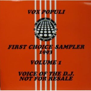 画像: $ V.A. / VOX POPULI FIRST CHOICE SAMPLER 1993 VOLUME 1 (VP 1) UK (VP1) 2LP YYY479-5125-1-12-4F-5AB