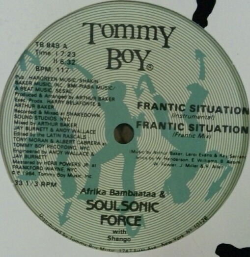 画像1: $ Afrika Bambaataa & Soulsonic Force With Shango / Frantic Situation (TB 849) 残少 店4-Y3-D3670 未