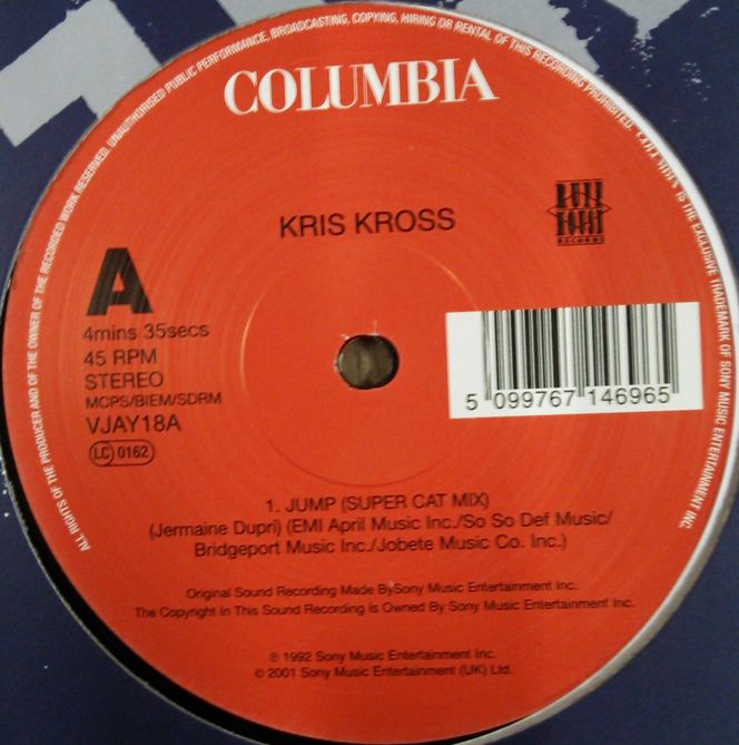 画像1: $$ Kris Kross / Jump (Remix) / Alright (VJAY18) D4187-2 後程済